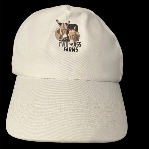 Two Ass Farms Logo Novelty Unisex Baseball Cap Hat Adjustable Strap OSFM Donkeys - Picture 2 of 8